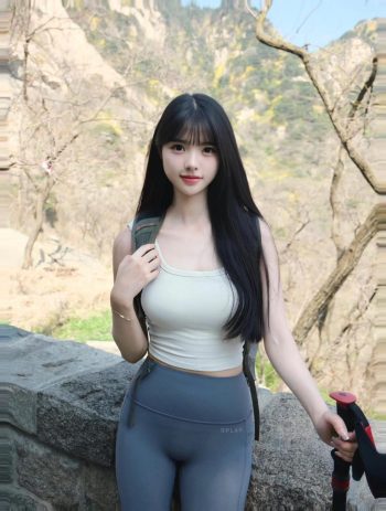 图片[9]-爱爬山的瑜伽裤MM，太甜美了！~-唯美街拍